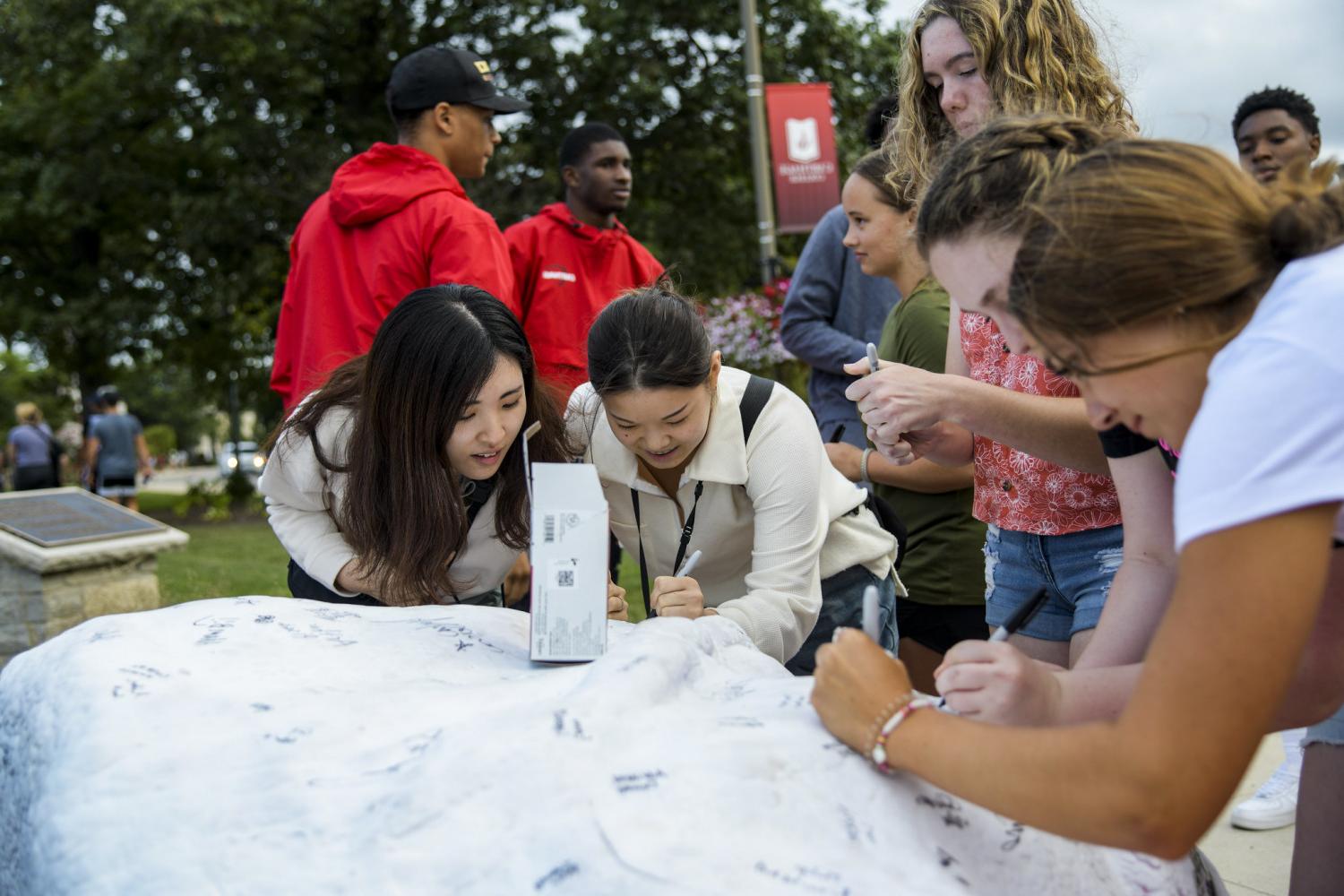 Today, students sign their names on Kissing Rock when they first arrive on campus, and four years later when they graduate.